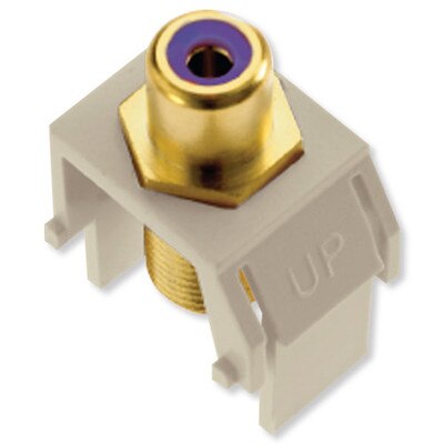 On-Q/Legrand RCA to F Keystone Snap-In Connector, Purple Insert
